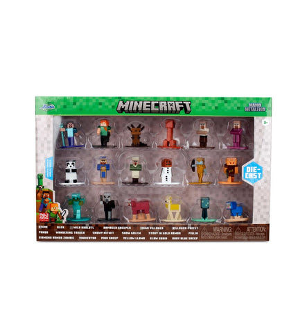 Minecraft Poppen Set featuring collectible figures and accessories from the popular Minecraft toy and action figure collection.