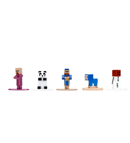 Minecraft Poppen Set featuring various action figures and toys from the popular Minecraft game series.
