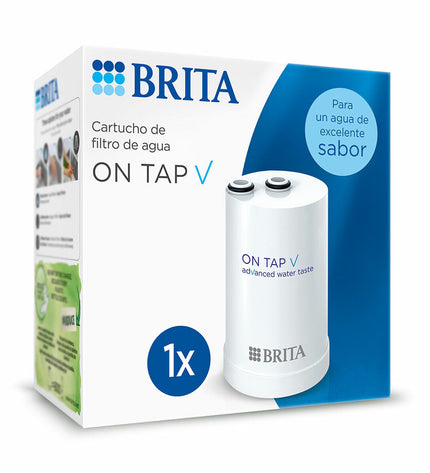 Brita water filter for kitchen tap, filter cartridge for clean drinking water in household kitchen setup