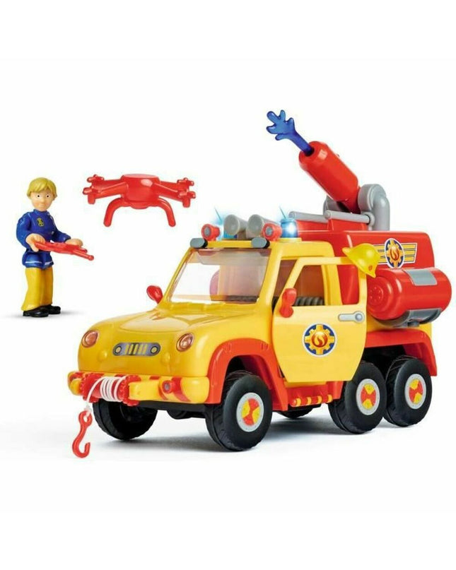 Simba Fireman Sam yellow fire truck toy, 27 x 17 x 17 cm, detailed plastic vehicle for children’s play and imaginative fun.