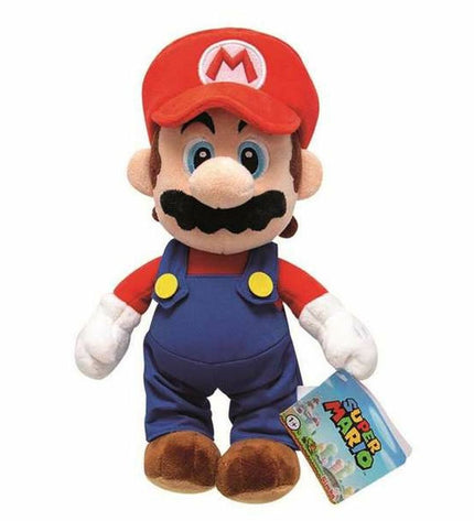 Blue Mario Bros plush toy from Mario Bros, soft plush toy featuring Mario's character in a playful pose.