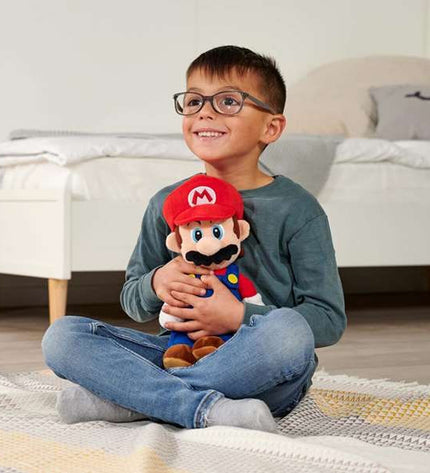 Blue Mario Bros plush toy from Mario Bros, soft and cuddly, featuring iconic character design and bright colors.
