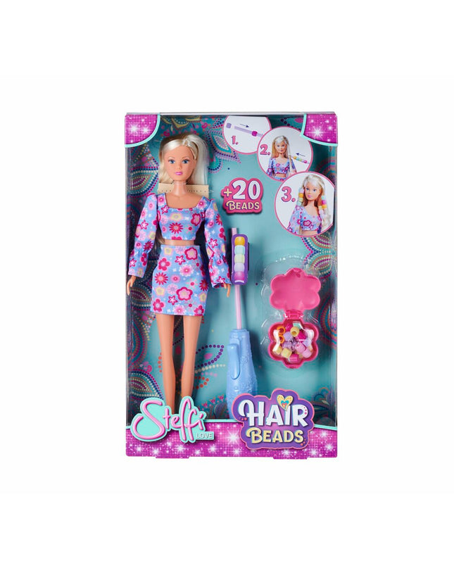 Simba Hair Beads action figure toy with colorful beads for hair styling, part of Simba's poppen en actiefiguren speelgoed collectie.