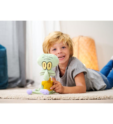 Soft Spongebob and Calamardo plush toys, 35 cm, from Spongebob, featuring detailed character designs and vibrant colors.