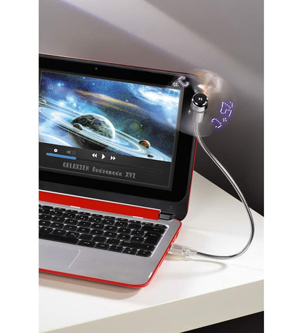 Hama Tafelventilator in zilverkleur, compact portable fan for home and kitchen use with adjustable settings.