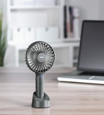 Hama Tafelventilator in grijs, draagbare tafelventilator for home and cooling, with adjustable blades and compact design