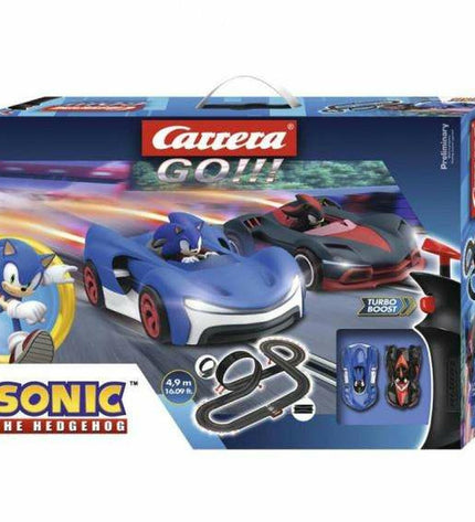 Sonic the Hedgehog race track toy with colorful roads and Sonic figure, ideal for kids' gaming and playtime.