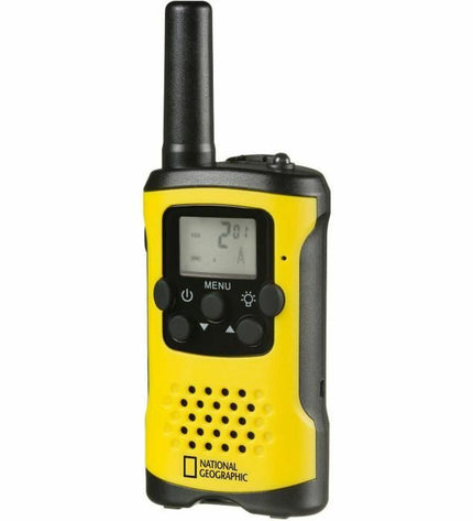 Bresser walkie-talkie toy with colorful design, electronic toy for kids, featuring buttons and antenna for communication.