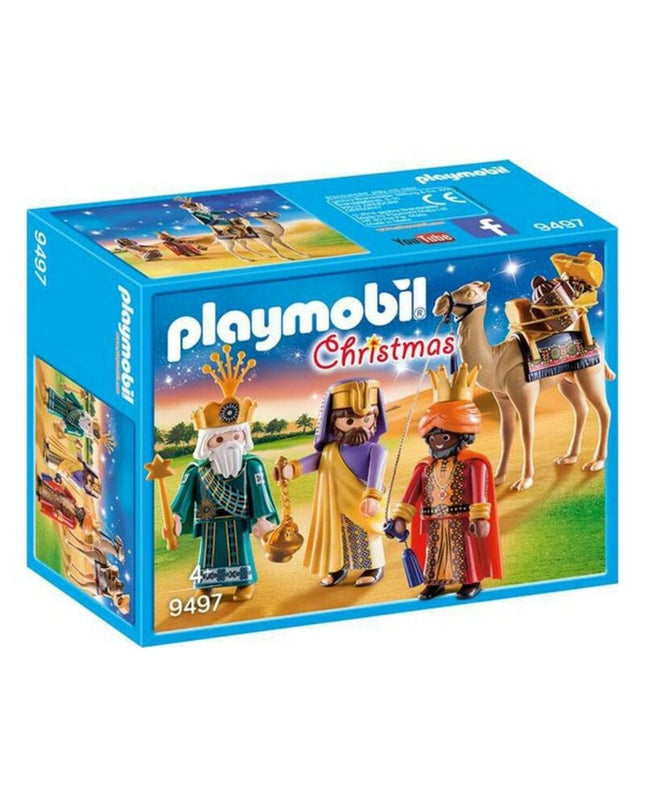 Playmobil Christmas Playset 9497 with 58 pieces featuring festive figures and accessories for holiday-themed play.