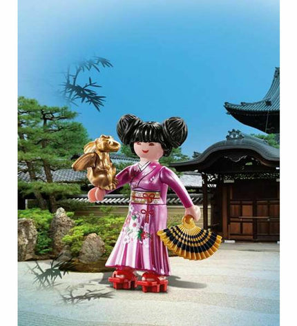 Playmobil Ledenpop Japanse Prinses set with 7 figures, featuring traditional costumes and accessories, for imaginative play.