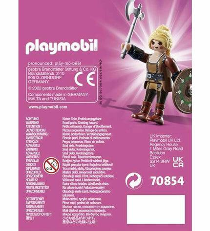 Playmobil Viking woman Playmo-Friends 70854 toy set with five figures featuring detailed Viking-themed costumes and accessories.