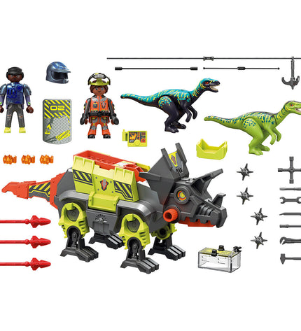 Playmobil Dino Rise Robo-Dino Combat Machine playset with action figures and dino robot for imaginative play.