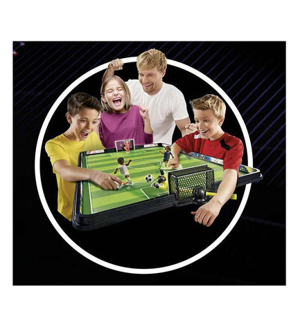 Playmobil Sports & Action Football Pitch playset with 63 pieces, including football field, figures, and accessories for active play.