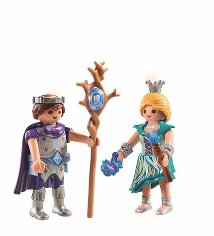 Playmobil Gelede Figuren set with Prins Prinses, includes 15 pieces, featuring detailed doll and accessories in a colorful scene.