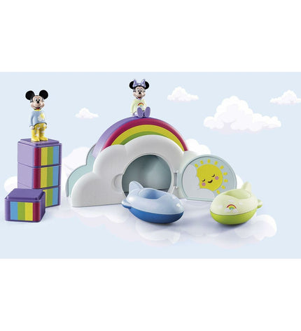 Playmobil Mickey and Minnie playset with 16 parts, featuring Disney character figures and accessories for kids' imaginative play.