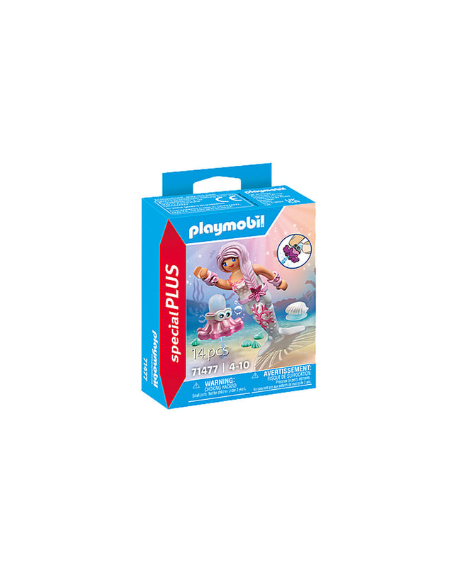 Playmobil octopus mermaid playset with 14 pieces, featuring underwater-themed toys and action figures for imaginative play.