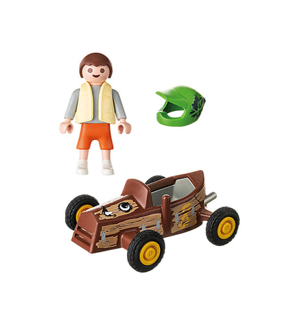 Playmobil karting playset with six parts, featuring toy racing cars and figures for imaginative play in the toys and games category.