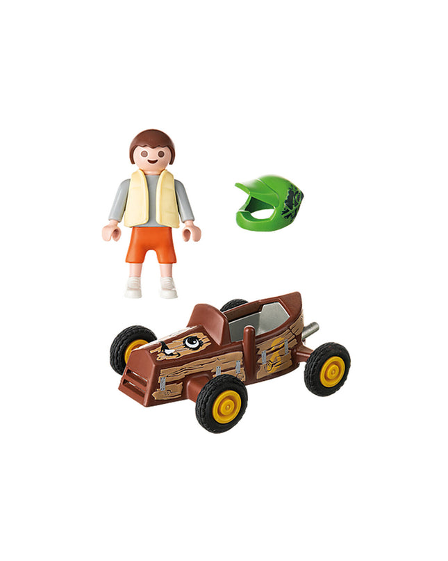 Playmobil karting playset with six parts, featuring toy racing cars and figures for imaginative play in the toys and games category.