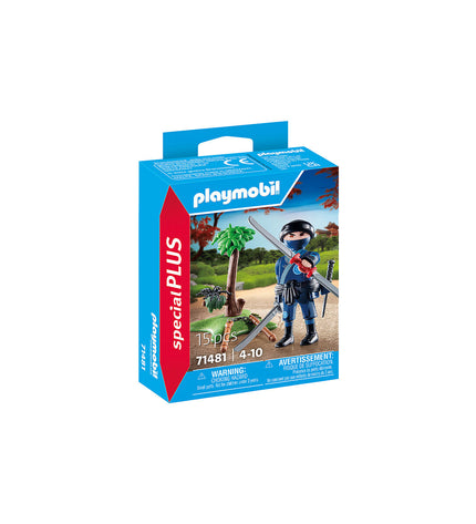 Playmobil Ninja playset with 15 pieces, featuring ninja figures and accessories, ideal for imaginative play and toy collection.