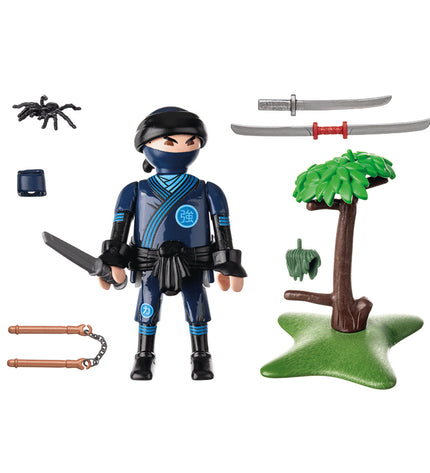 Playmobil Ninja playset with 15 pieces, including action figures and accessories, designed for imaginative toy play.