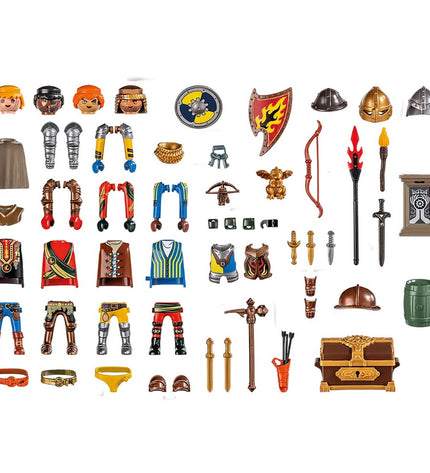 Playmobil Novelmore playset with 45 pieces, featuring toy figures and accessories for imaginative play and storytelling.