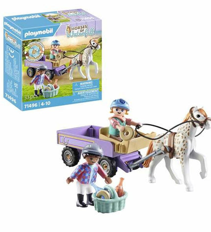 Playmobil Voertuig Speelset 71496 with 33 onderdelen, featuring colorful toy vehicles and figures for imaginative play.