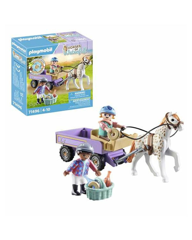 Playmobil Voertuig Speelset 71496 with 33 onderdelen, featuring colorful toy vehicles and figures for imaginative play.