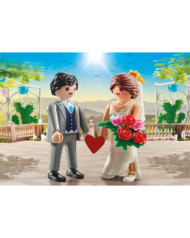 Playmobil wedding playset with 11 pieces including figures and accessories for imaginative role-playing.