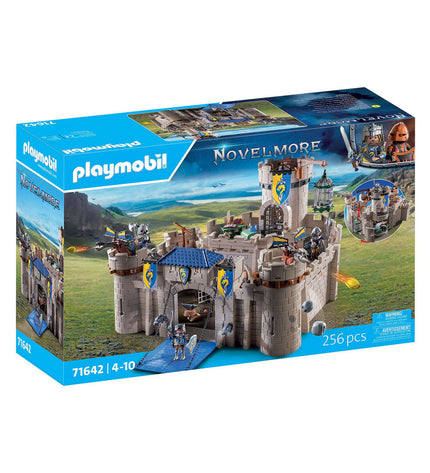 Playmobil playset with colorful toy figures and accessories, featuring characters in detailed costumes and interactive play scenes.