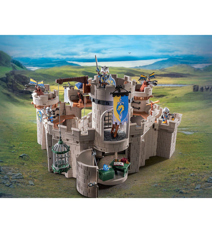 Playmobil playset with colorful toy figures and accessories, featuring characters and scene pieces for imaginative play.