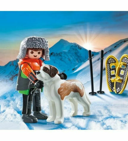 Playmobil playset with colorful figures and accessories, featuring kids playing with toy characters and themed play environment.