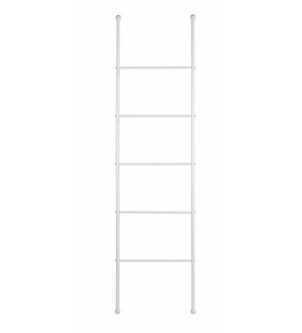 Wenko Viva Trap white towel rack for bathroom and kitchen, wall-mounted with multiple bars for hanging towels or cloths.