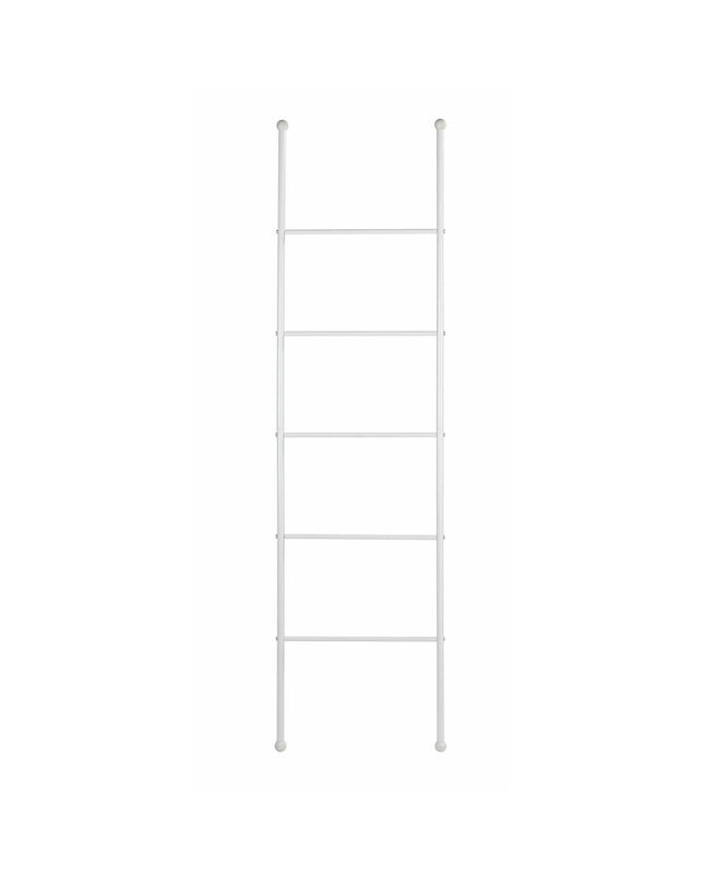 Wenko Viva Trap white towel rack for bathroom and kitchen, wall-mounted with multiple bars for hanging towels or cloths.