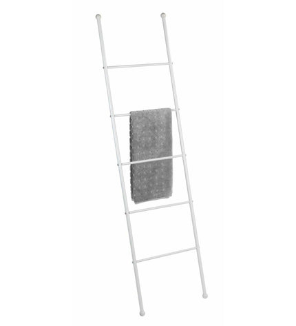 Wenko Viva Trap white towel rack for bathroom, wall-mounted handdoekrek with multiple bars for hanging towels and bath accessories