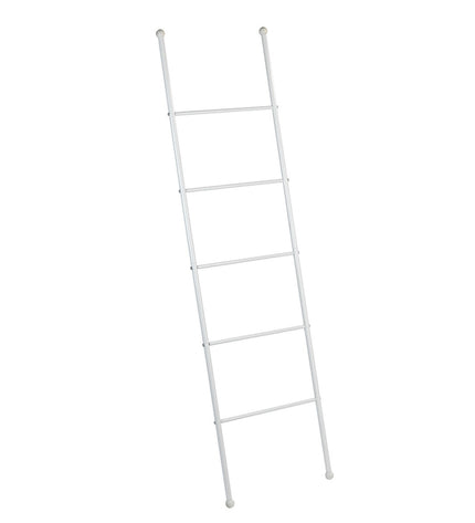 Wenko Viva Trap white towel rack for bathroom and kitchen, wall-mounted with multiple bars for hanging towels.