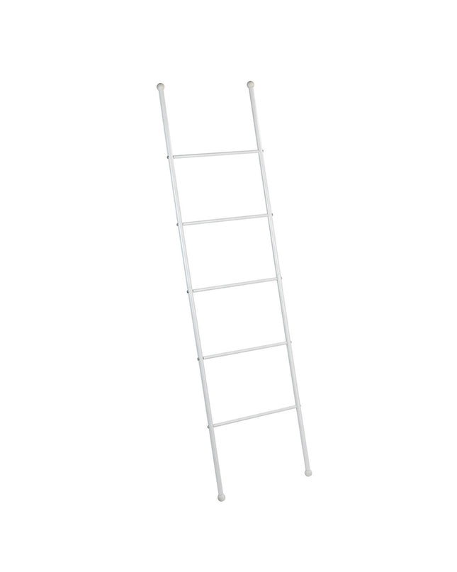 Wenko Viva Trap white towel rack for bathroom and kitchen, wall-mounted with multiple bars for hanging towels.