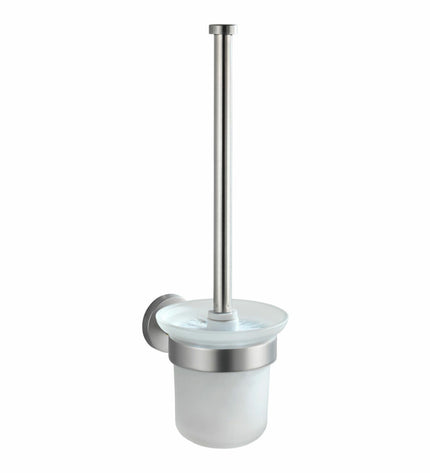 Wenko modern chrome brush holder in stainless steel, 10x35x14 cm, ideal for bathroom organization and storage.