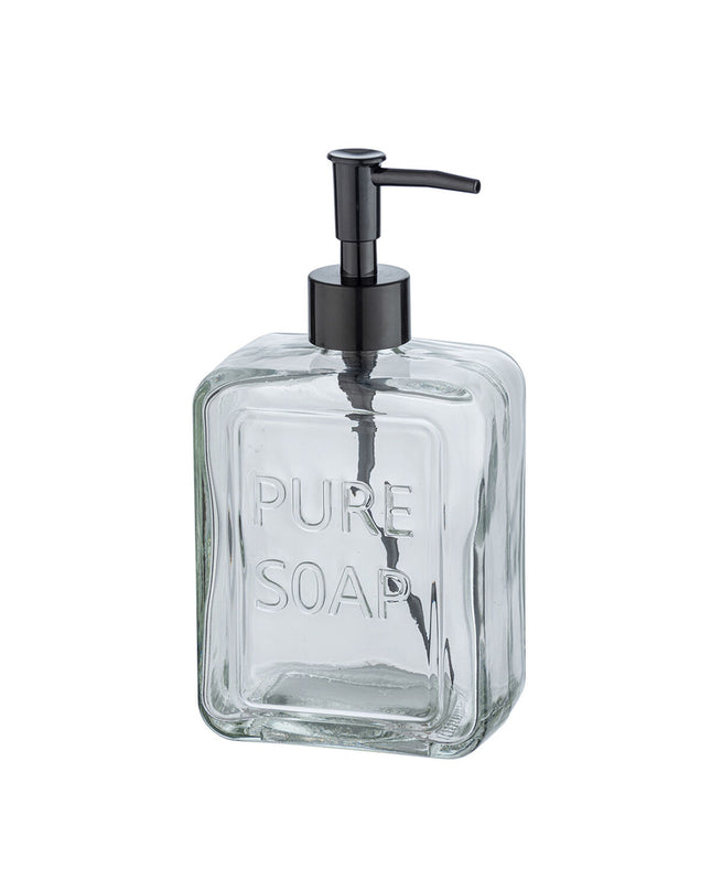 Wenko Pure soap dispenser in 550 ml, white plastic design for bathroom and kitchen use, with pump for liquid soap.