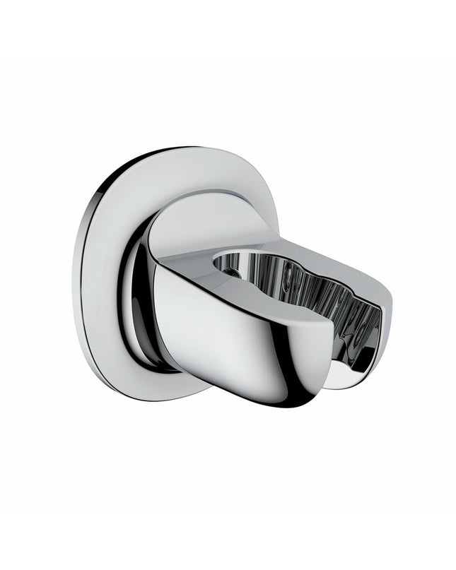 Wenko douche steun for bathroom, wall-mounted shower holder with adjustable bracket, in sleek silver finish.