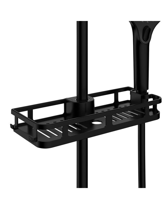 Wenko Libertà black ABS bathroom paper holder mounted on tiled wall in modern bathroom setting