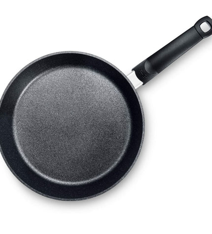 Black Fissler 20cm aluminium frying pan, suitable for home cooking and kitchen use, with a durable non-stick surface.