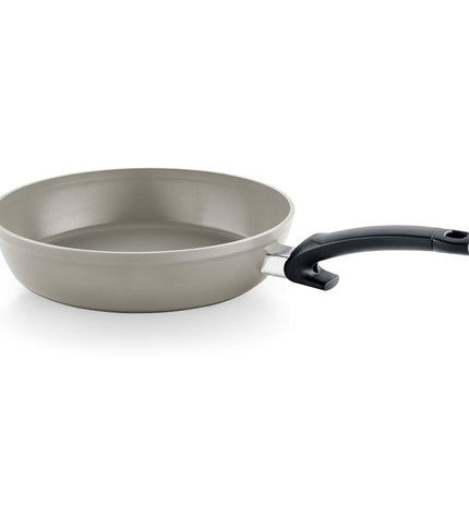 Fissler aluminum cookware pan in gray metal, suitable for home cooking and kitchen use, with a sturdy handle.