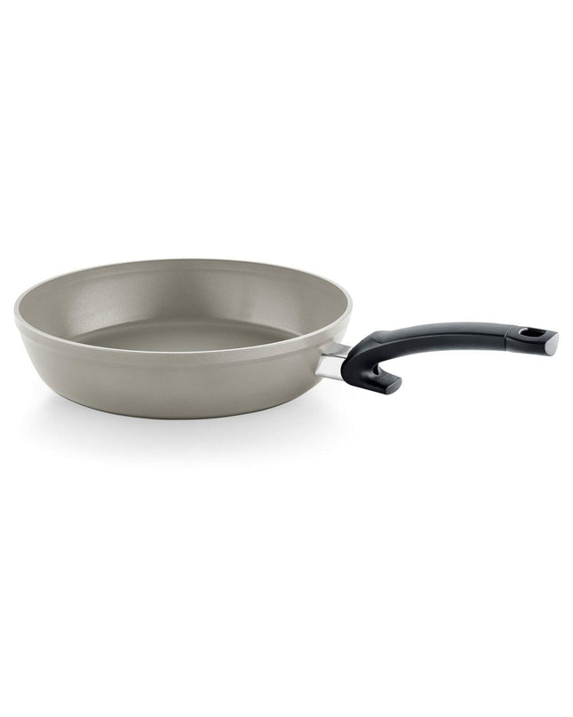 Fissler aluminum cookware pan in gray metal, suitable for home cooking and kitchen use, with a sturdy handle.