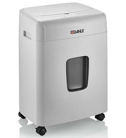 Dahle SHREDMATIC 90 paper shredder in black with 23-liter waste bin, suitable for office paper shredding and document security.