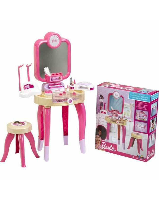Klein Toys Barbie Happy Vibes Beauty Center mini house with furniture for play and pretend beauty salon activities.