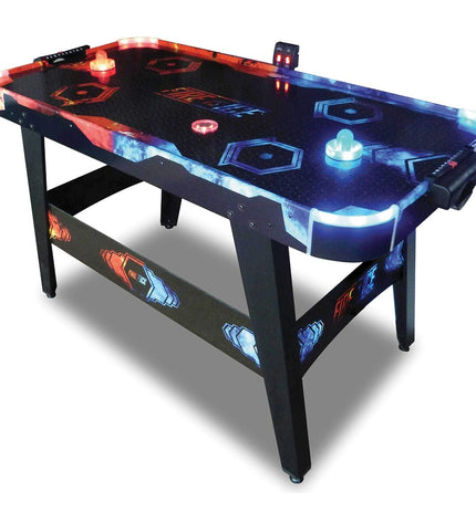 BigBuy Fun Fire & Ice LED hockey table, 146x71x82 cm, with glowing LED lights for exciting gameplay in playroom or game room.