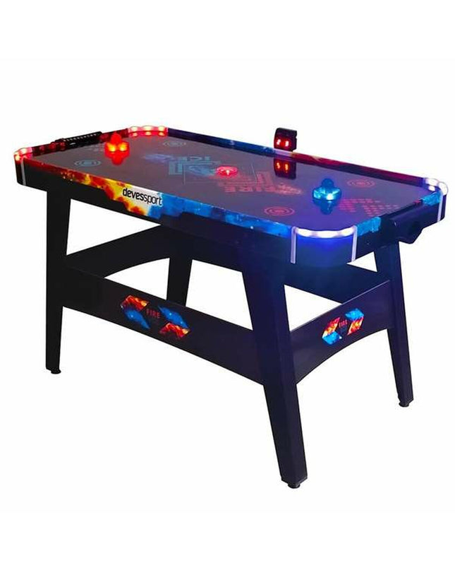 BigBuy Fun Fire & Ice LED hockey table with colorful lighting, measuring 146 x 71 x 82 cm, designed for fun gaming sessions.
