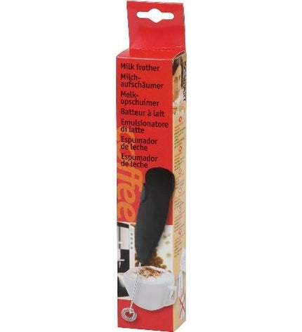 Elka Pieterman mini-opklopper en schuimer in zwart en grijs, compact elektrische apparaat voor huis en koken.
