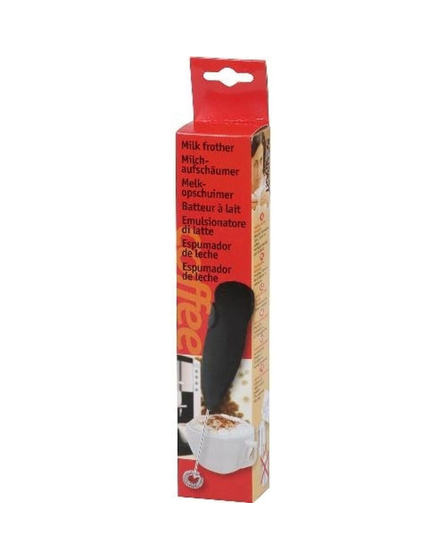Elka Pieterman mini-opklopper en schuimer in zwart en grijs, compact elektrische apparaat voor huis en koken.