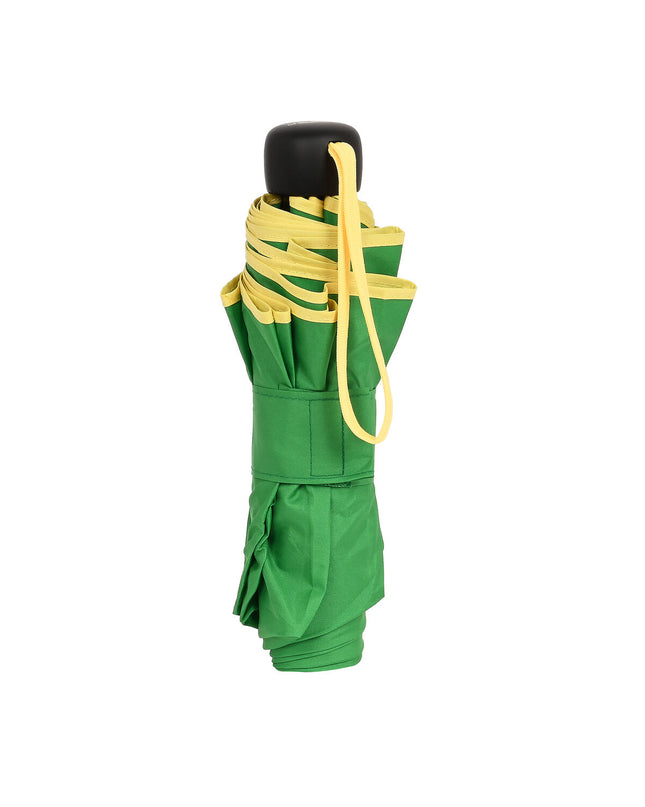 Benetton green folding umbrella with 94 cm diameter, compact design suitable for travel and outdoor use.